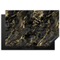 Marmer - Zwart - Goudstructuur Inductie beschermer vinyl 3mm klein 276 -3d