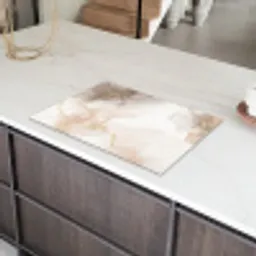 Marmer - Bruin - Gouden Inductie beschermer vinyl 3mm klein -sfeer8