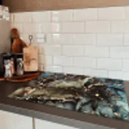 Marmer - Goud - Groen Inductie beschermer vinyl 3mm klein -sfeer3