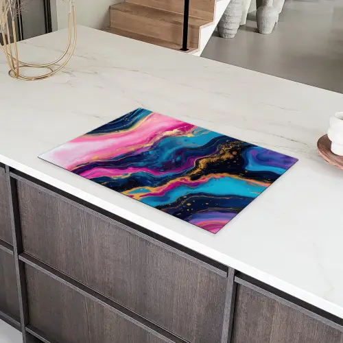 Marmer - Modern - Goud Inductie beschermer vinyl 3mm klein -sfeer8