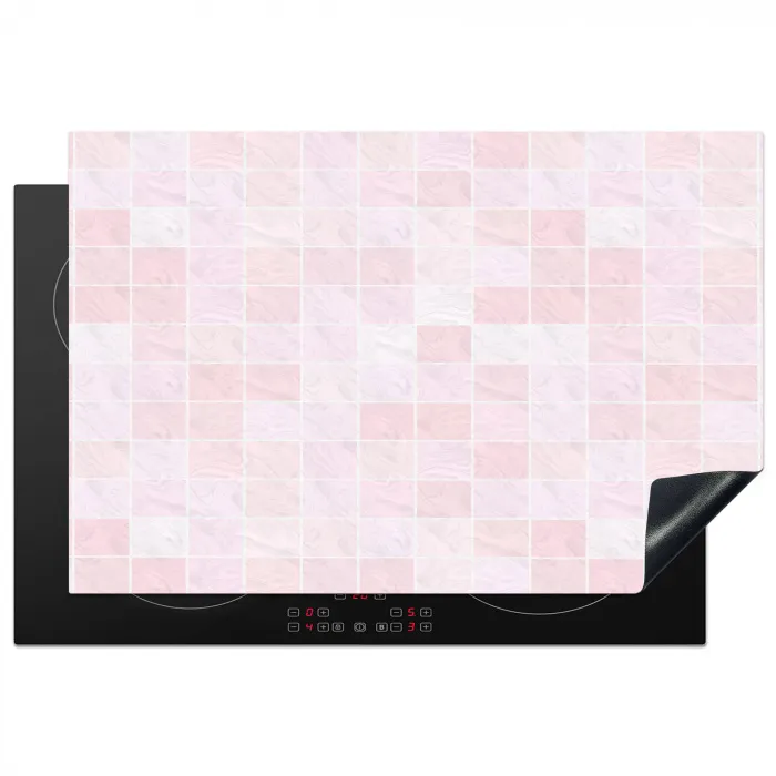 Marmer - Patroon - Mozaïek - Roze Inductie beschermer vinyl 3mm klein 276 -3d