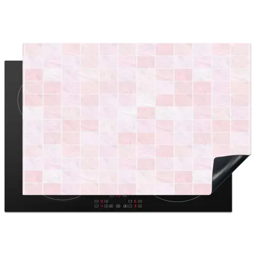 Marmer - Patroon - Mozaïek - Roze Inductie beschermer vinyl 3mm klein 276 -3d
