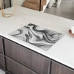 Marmer - Patronen - Grijs - Marmerlook - Zwart Inductie beschermer vinyl 3mm klein -sfeer8