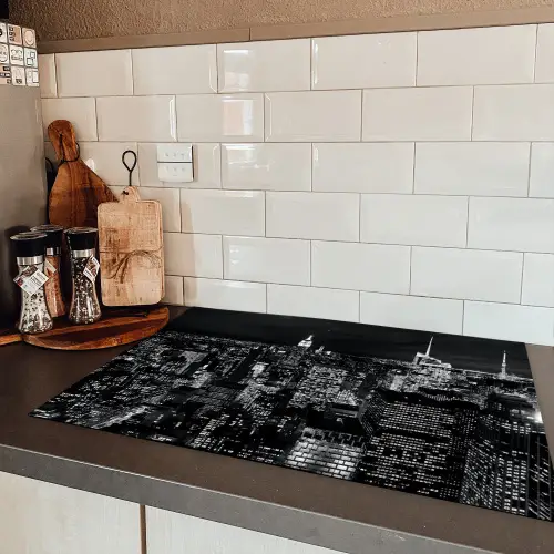 Metropool bij Nacht Inductie beschermer vinyl 3mm klein -sfeer3