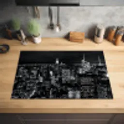 Metropool bij Nacht Inductie beschermer vinyl 3mm klein -sfeer5