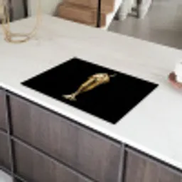 Milkshake - Goud - Drinken - Zwart Inductie beschermer vinyl 3mm klein -sfeer8