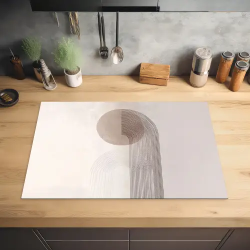 Minimalistisch - Cirkel - Lichtgrijs Inductie beschermer vinyl 3mm klein -sfeer5