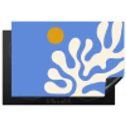 Minimalistisch - Organisch patroon - Blauw Inductie beschermer vinyl 3mm klein -3d