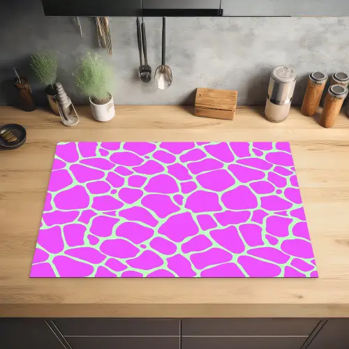 Mintgroen - Roze - Vlekken - Patroon Inductie beschermer vinyl 3mm klein 276 -sfeer5