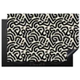 Modern - Abstract - Zwart Inductie beschermer vinyl 3mm klein 276 -3d
