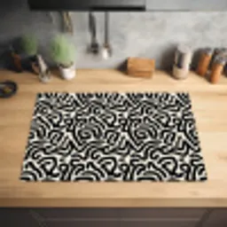 Modern - Abstract - Zwart Inductie beschermer vinyl 3mm klein 276 -sfeer5