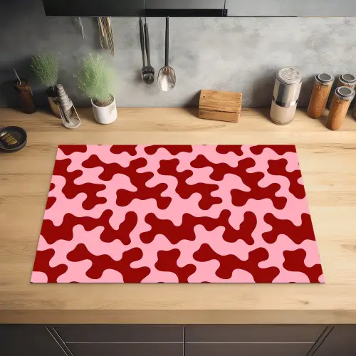Modern - Abstract - Rood Inductie beschermer vinyl 3mm klein 276 -sfeer5