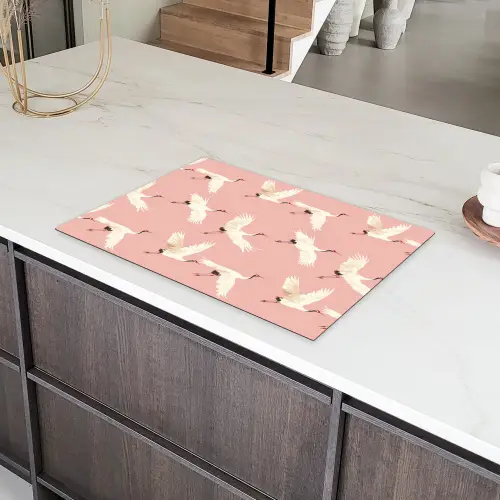 Modern - Kraanvogels - Roze Inductie beschermer vinyl 3mm klein 276 -sfeer8