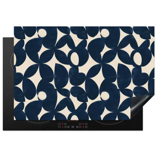 Modern - Geometrisch - Blauw Inductie beschermer vinyl 3mm klein 276 -3d