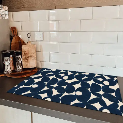 Modern - Geometrisch - Blauw Inductie beschermer vinyl 3mm klein 276 -sfeer3