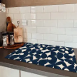 Modern - Geometrisch - Blauw Inductie beschermer vinyl 3mm klein 276 -sfeer3