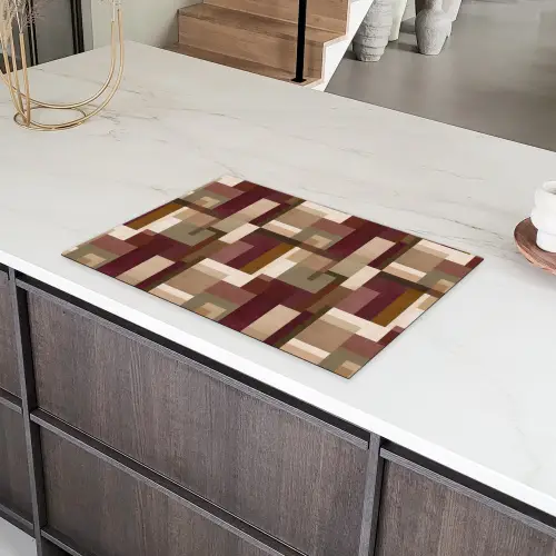 Modern - Geometrie - Kleurrijk Inductie beschermer vinyl 3mm klein 276 -sfeer8