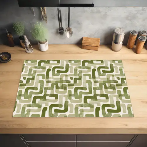 Modern - Grafisch - Groen Inductie beschermer vinyl 3mm klein 276 -sfeer5