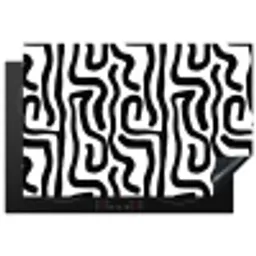 Modern - Lijnen - Zwart Inductie beschermer vinyl 3mm klein 276 -3d