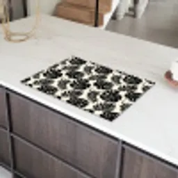 Modern - Monstera - Zwart Inductie beschermer vinyl 3mm klein 276 -sfeer8