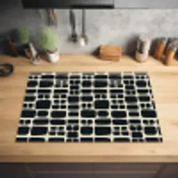 Modern - Organisch - Zwart Inductie beschermer vinyl 3mm klein 276 -sfeer5