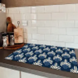 Modern - Patroon - Blauw Inductie beschermer vinyl 3mm klein 276 -sfeer3