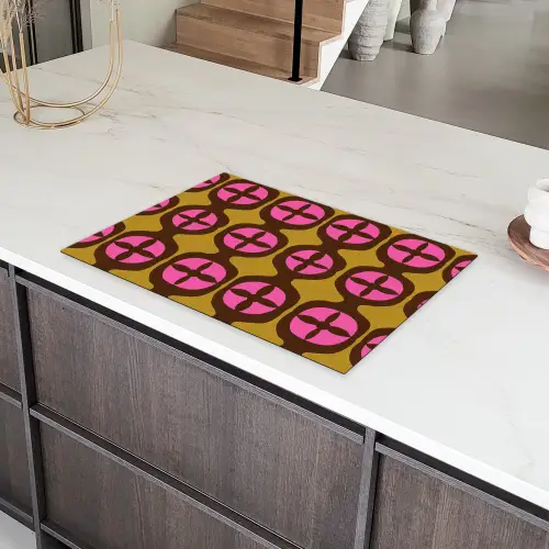 Modern - Patroon - Roze Inductie beschermer vinyl 3mm klein 276 -sfeer8