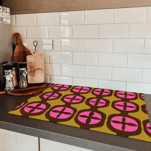 Modern - Patroon - Roze Inductie beschermer vinyl 3mm klein 276 -sfeer3