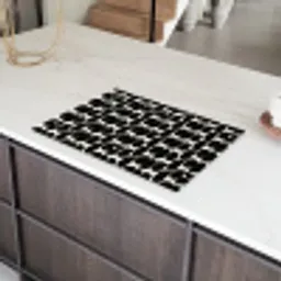 Modern - Patroon - Zwart Inductie beschermer vinyl 3mm klein 276 -sfeer8