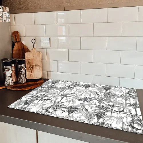 Aap - Oerwoud - Abstract - Grijs Inductie beschermer vinyl 3mm klein 276 -sfeer3