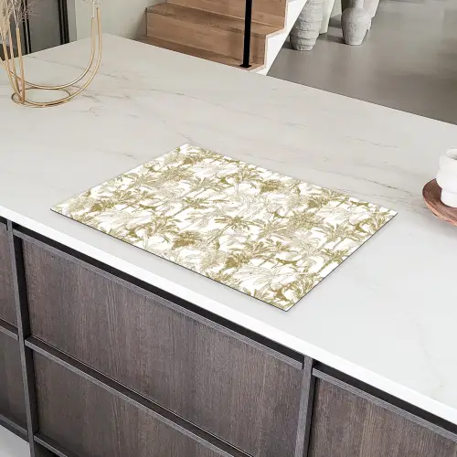 Apen - Jungle - Abstract - Beige Inductie beschermer vinyl 3mm klein 276 -sfeer8