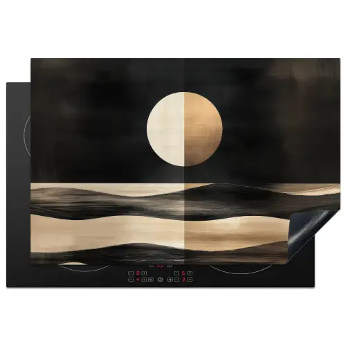 Maan - Cirkel - Goud Inductie beschermer vinyl 3mm klein -3d