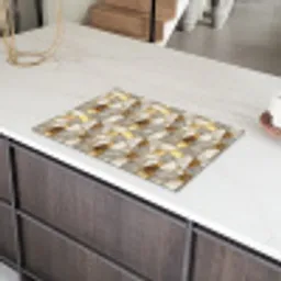 Mozaïek - Marmer - Goud Inductie beschermer vinyl 3mm klein 276 -sfeer8