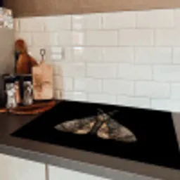 Mot - Bladachtig - Grijs Inductie beschermer vinyl 3mm klein -sfeer3