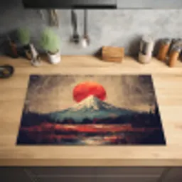Bergtop - Sneeuw - Zon Inductie beschermer vinyl 3mm klein -sfeer5