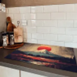 Bergtop - Sneeuw - Zon Inductie beschermer vinyl 3mm klein -sfeer3