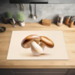 Champignons - Zacht - Beige Inductie beschermer vinyl 3mm klein -sfeer5