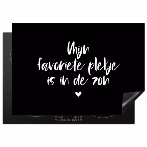 Mijn favoriete plekje is in de zon - Zomer - Tekst - Quotes Inductie beschermer vinyl 3mm middel -3d