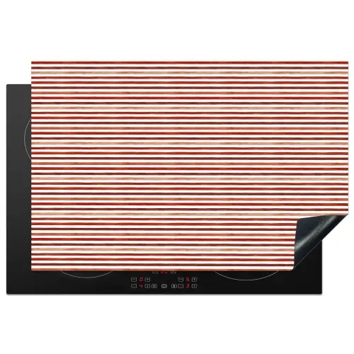 Nautisch - Chic - Strepen - Rood Inductie beschermer vinyl 3mm klein 276 -3d