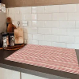 Nautisch - Chic -  Strepen - Rood Inductie beschermer vinyl 3mm klein 276 -sfeer3
