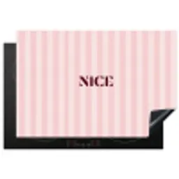 Nice - Strepen - Roze Inductie beschermer vinyl 3mm klein -3d