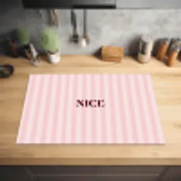 Nice - Strepen - Roze Inductie beschermer vinyl 3mm klein -sfeer5