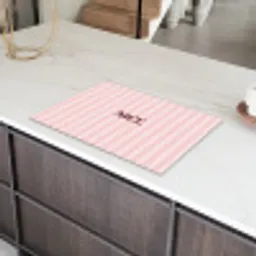 Nice - Strepen - Roze Inductie beschermer vinyl 3mm klein -sfeer8