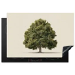 Eikenboom - Groen - Lichte achtergrond Inductie beschermer vinyl 3mm klein -3d