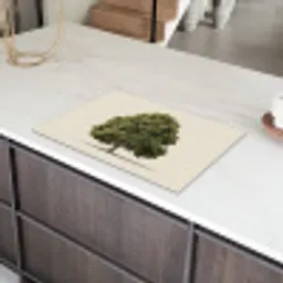 Eikenboom - Groen - Lichte achtergrond Inductie beschermer vinyl 3mm klein -sfeer8