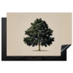 Eikenboom - Schaduw - Egaal Inductie beschermer vinyl 3mm klein -3d