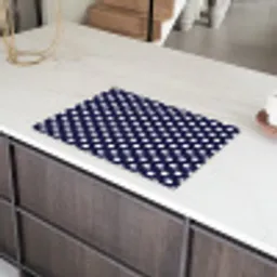 Oceaan - Stippen - Blauw - Wit Inductie beschermer vinyl 3mm klein 276 -sfeer8
