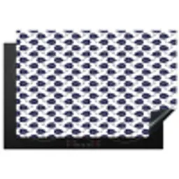 Oceaan - Vis - Blauw - Wit Inductie beschermer vinyl 3mm klein 276 -3d