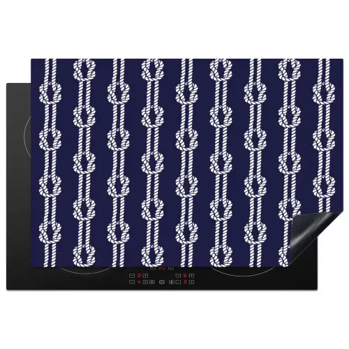 Oceaan - Touw - Blauw - Wit Inductie beschermer vinyl 3mm klein 276 -3d