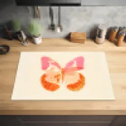 Oranje - Vlinder - Minimalistisch Inductie beschermer vinyl 3mm klein -sfeer5